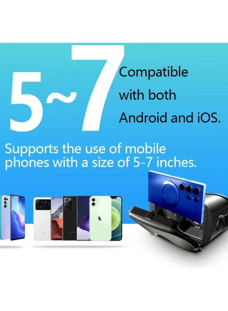 VRG VR Goggles VRG Q8 3D Virtual Reality VR Glasses+Controller, Blue Light Protection for Movies & Video Games Compatible with iOS & Android Smartphone within 5-7inch Screen Phone Eye Protected Soft & Comfortable Adjustable Distance Big Screen/ 3D Effect + Immersion /Full-Screen Vision, Full Screen, No Borders/ Immersive Games - Image 2